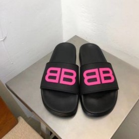 Balenciaga Pool Slides BB Logo UniseX In BlackRose