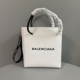 Balenciaga Shopping Phone Holder Grained Leather In White