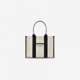 Balenciaga Small Hardware Tote Bag With Strap Canvas In White