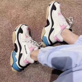 Balenciaga Triple S Sneakers Women In BeigePink
