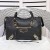 Balenciaga Small Classic City Shoulder Bag Metallic Edge Goatskin In Black